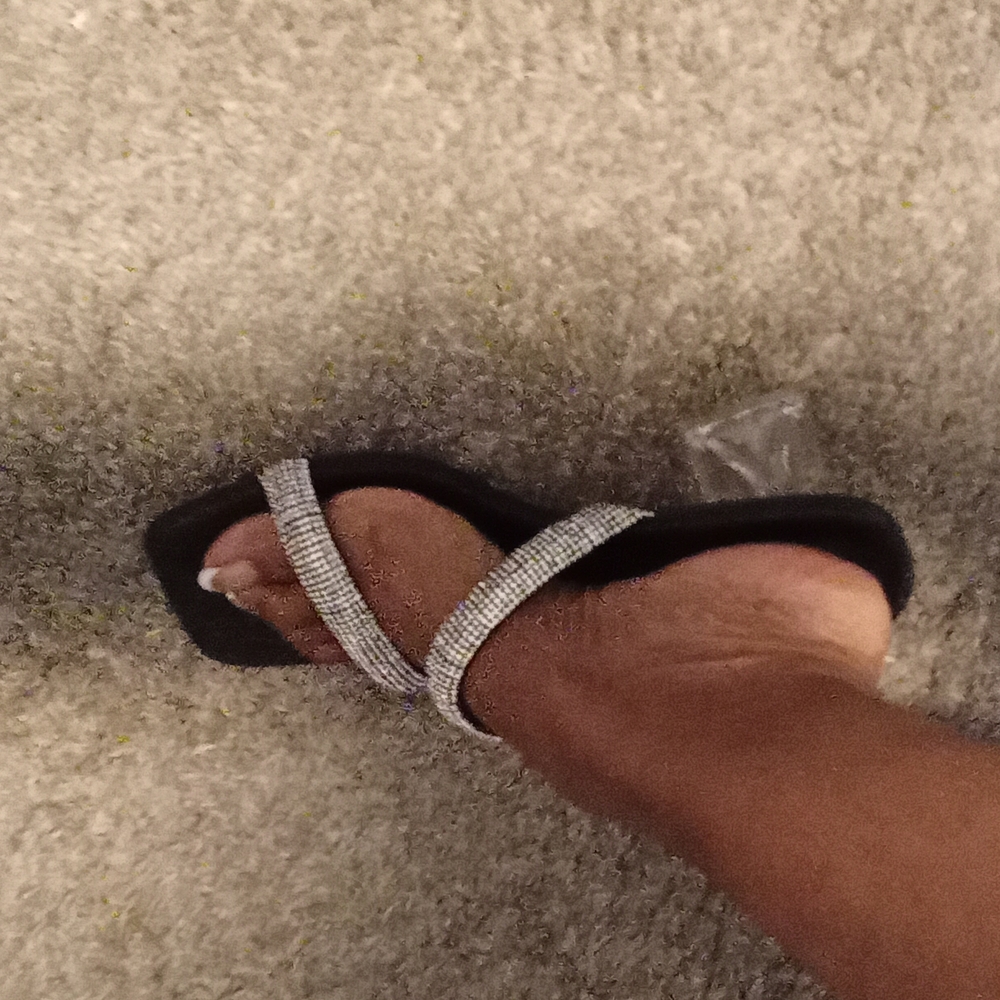Elegant Black and Silver Women's Sandals